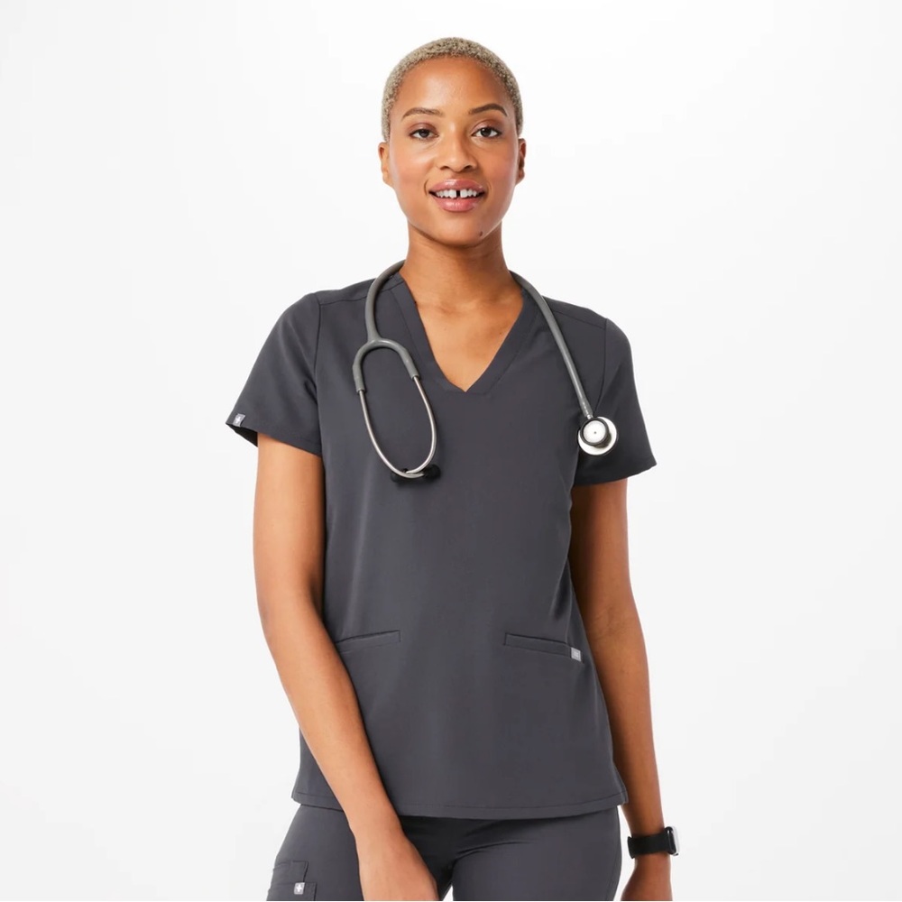 Black Casma Figs Scrub Top